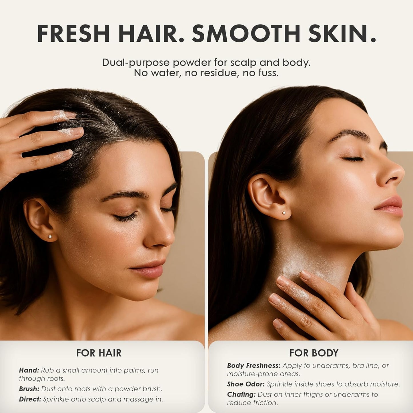 Non-aerosol Dry Shampoo Powder for Dark, Blonde and Oily Hair, All Natural Shampoo Body Powder for Women and Men, Paraben & Talc free No White Cast Synthetic Fragrance, Geranium - 4oz