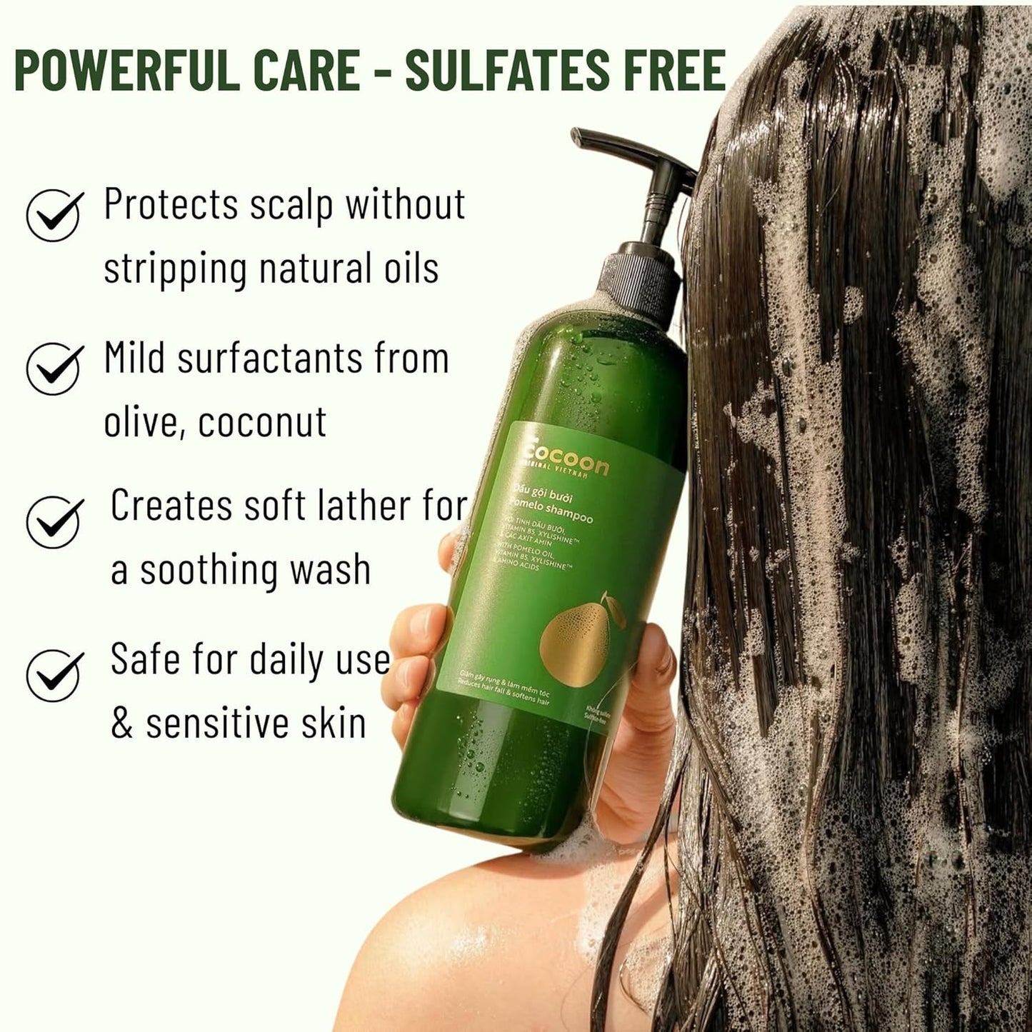 Cocoon Ultimate Hair Repair Set (SAVE 30%): Pomelo Tonic 4.7 fl oz, Shampoo & Conditioner 16.9 fl oz each, and Hair Mask 6.7 fl oz