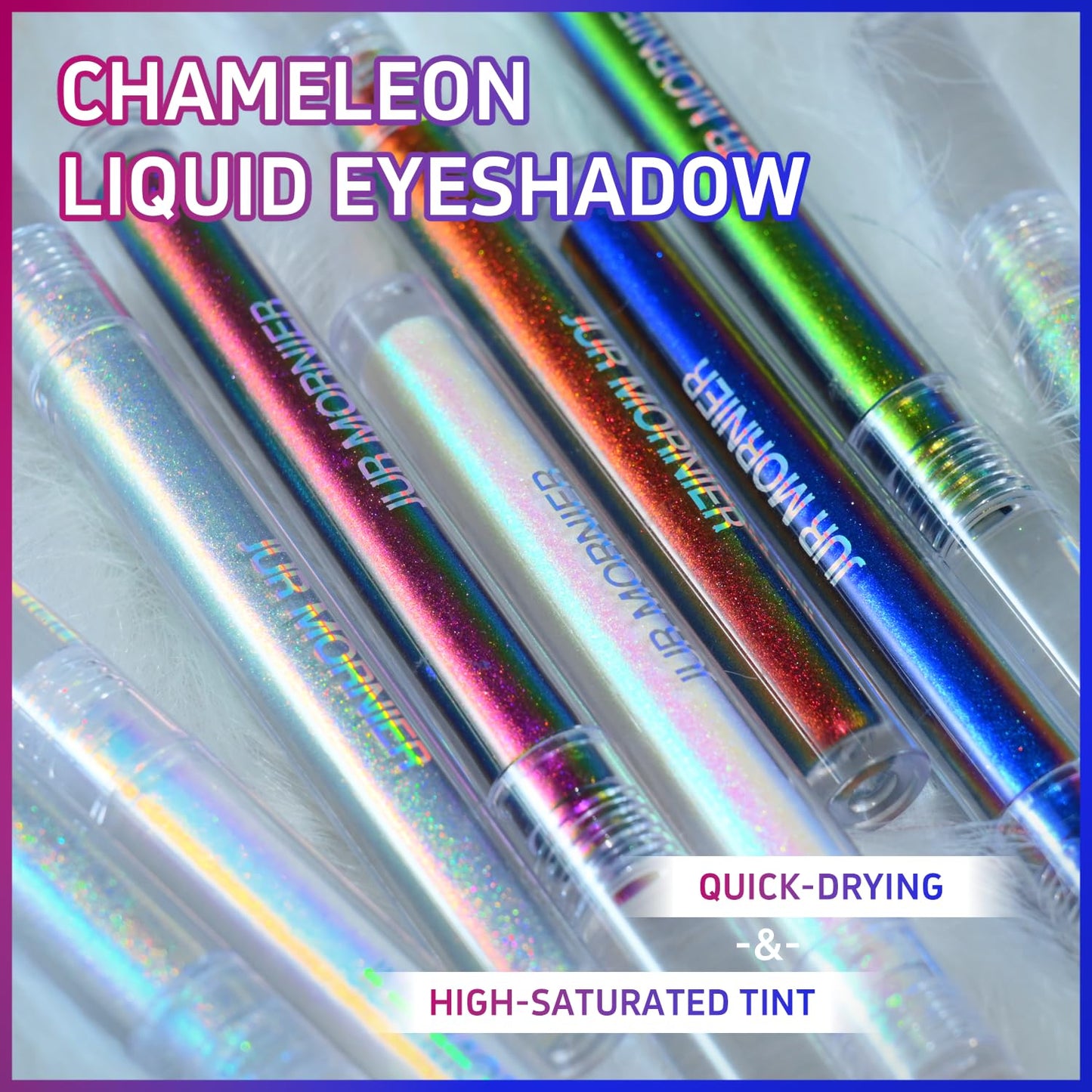 Multichrome Eyeliner,3 Colors Colorful Chameleon Eye Liner Set,Metallic Holographic Eyeliner Pen For Halloween Makeup,Waterproof Smooth High Pigment Eyeshadow Highlighter(104+105+106)