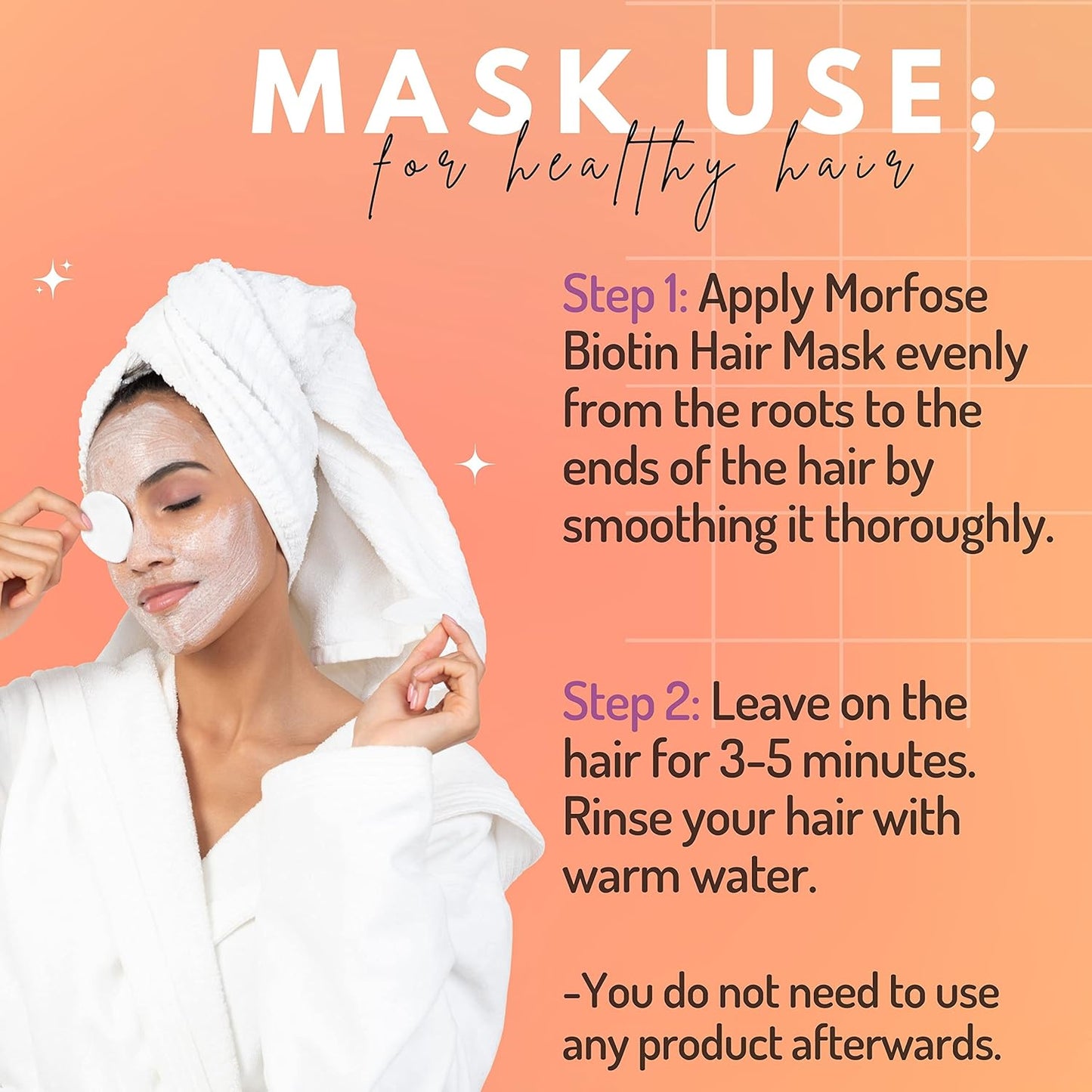 Morfose Professional Biotin Hair Mask for Dry, Damaged, or Brittle Strands, Repairs and Protects, Soft, Smooth and Healthy Hair, reduces Brakage and Split-Ends, (large, 16.9 Fl Oz)