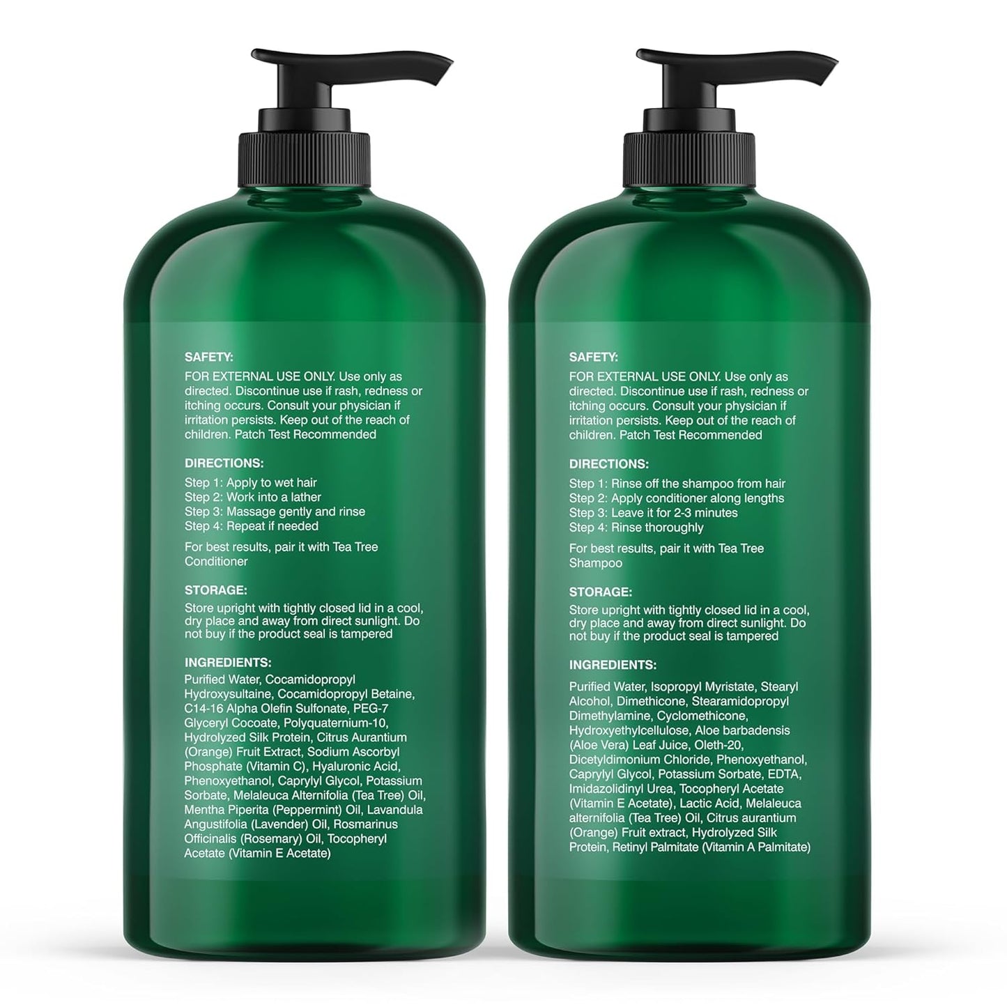 Botanic Hearth Tea Tree Shampoo And Conditioner Set | With 100% Pure Tea Tree Oil, For Itchy And Dry Scalp, Sulfate/Paraben Free | For Men And Women | 16 Fl Oz Each