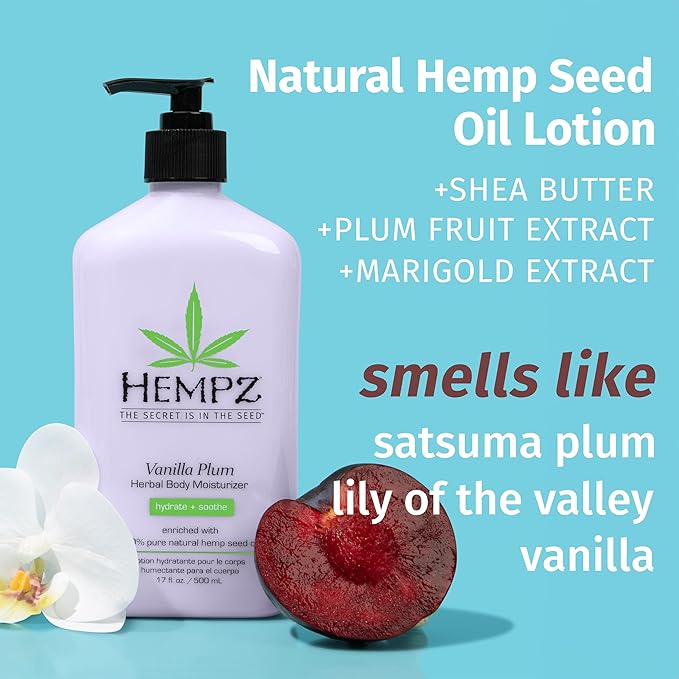 Hempz Limited Edition Vanilla Plum Hydrating Body & Hand Lotion 17 oz