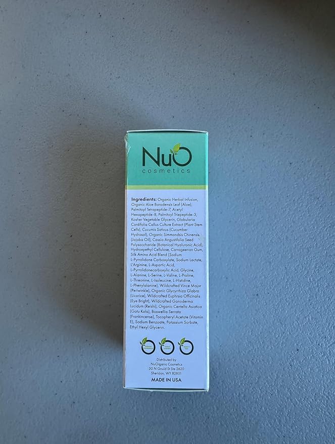 nuorganic Perfect Eye Serum: Fine Lines + Wrinkles + Bags + Dark Circles - Patented PhytoCellular Science + 18X More Effective Anti Aging + Better Skin in 7 Days - Vegan