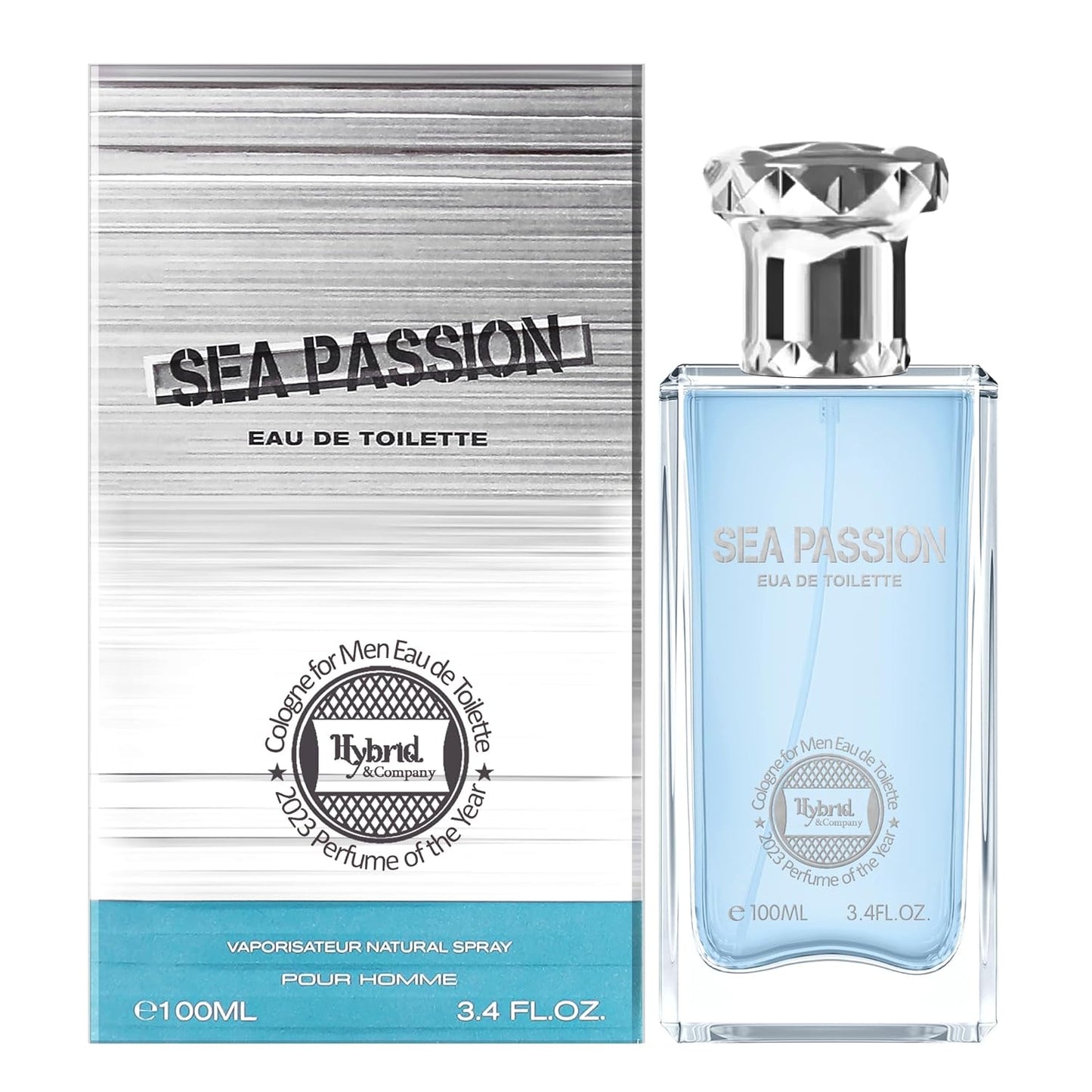 Hybrid & Company Sea Passion Pour Homme Eau De Toilette Natural Spray Vaporisateur,3.4FL.OZ