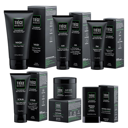 Tiege Hanley Men’s Skin Care Set 30 & 90 Days Routine (90 Day Routine - 6 Piece Set)