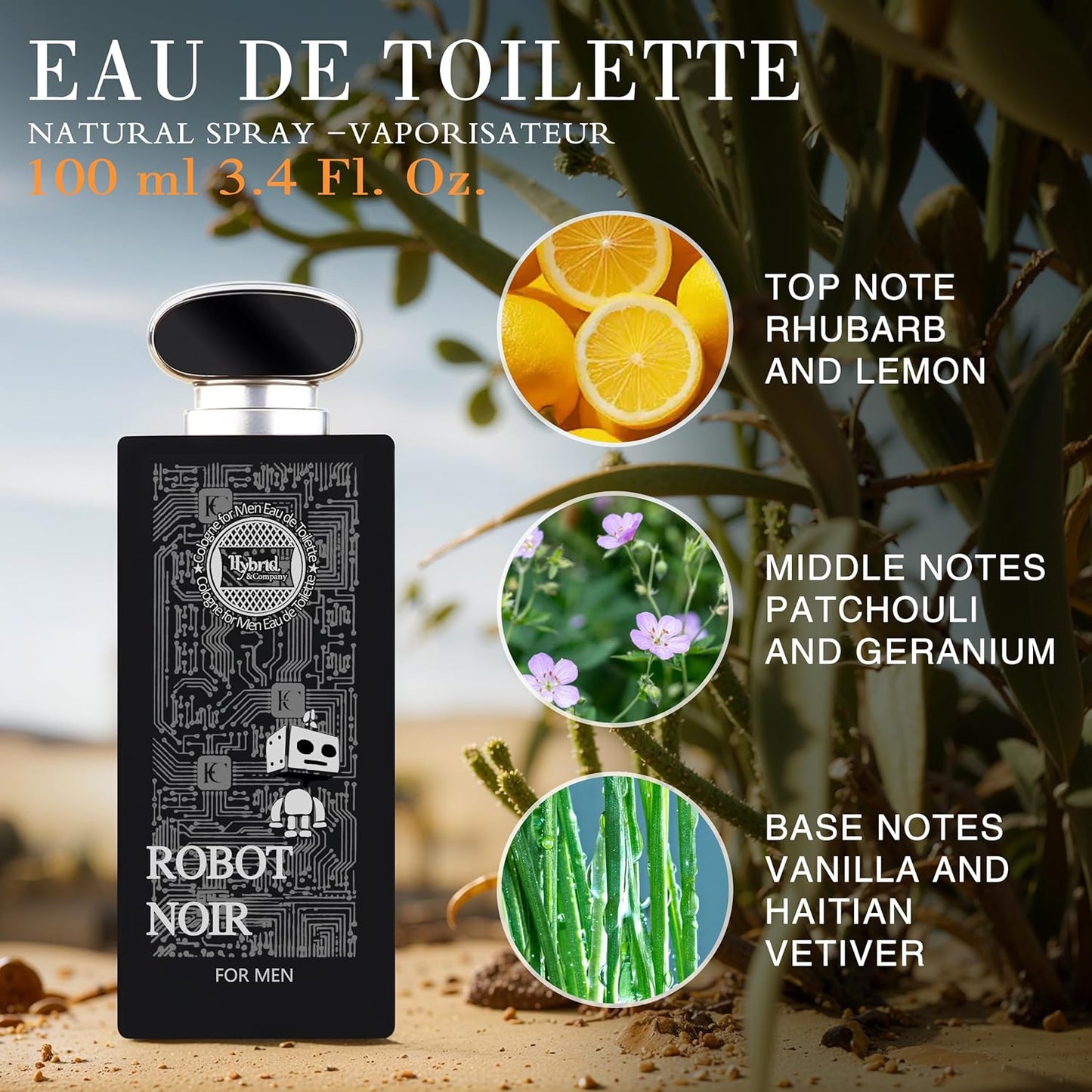 Hybrid & Company Mens 4 Pcs Robot Ai For Men Homme City Eau De Perfum Vaporisateur Natural Spray