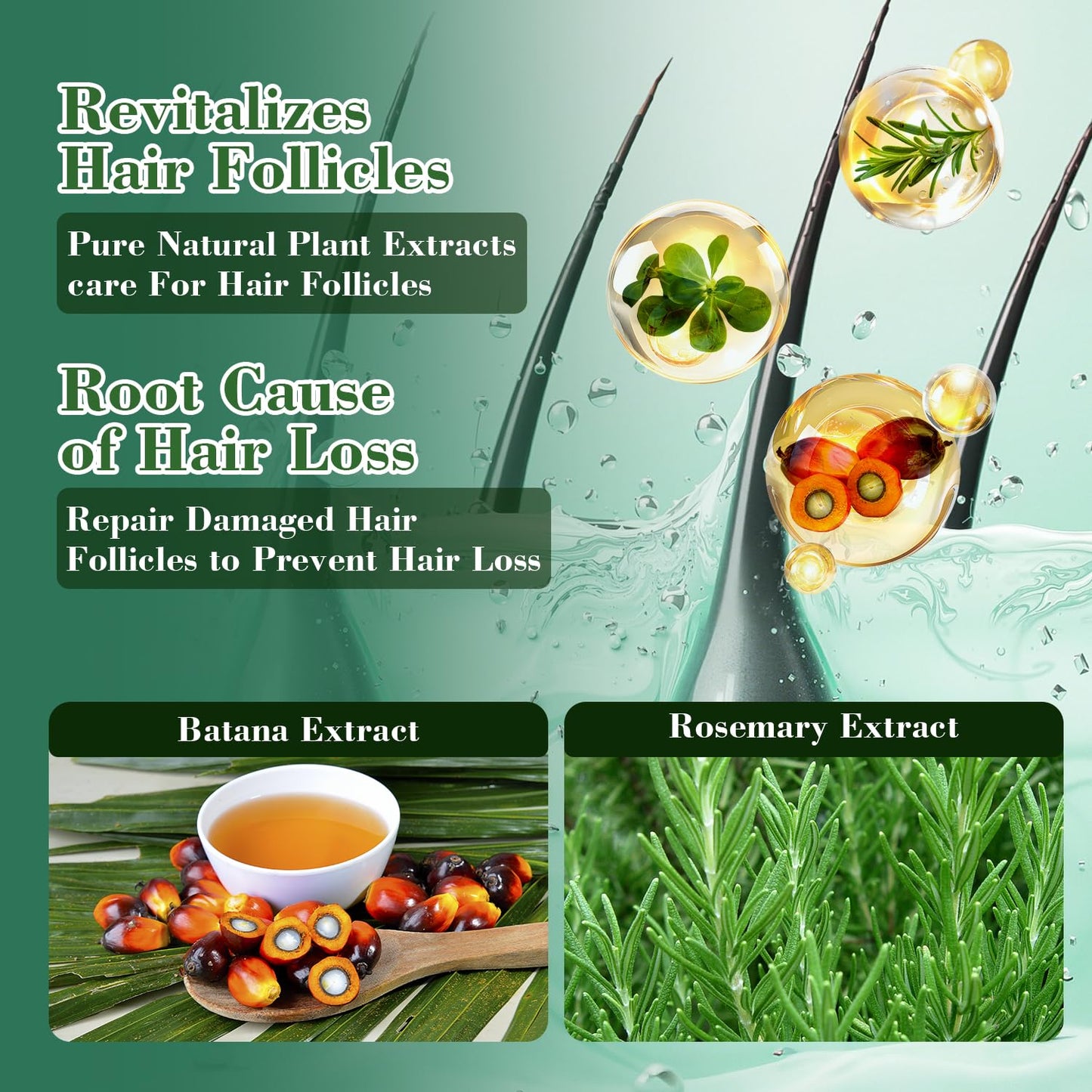 -Promote Hair Growth,Rosemary Shampoo,Nourishes Scalp, Reduces Breakage & Adds Shine,Reduces Hair Loss (Batana Shampoo-(10.1 fl oz))