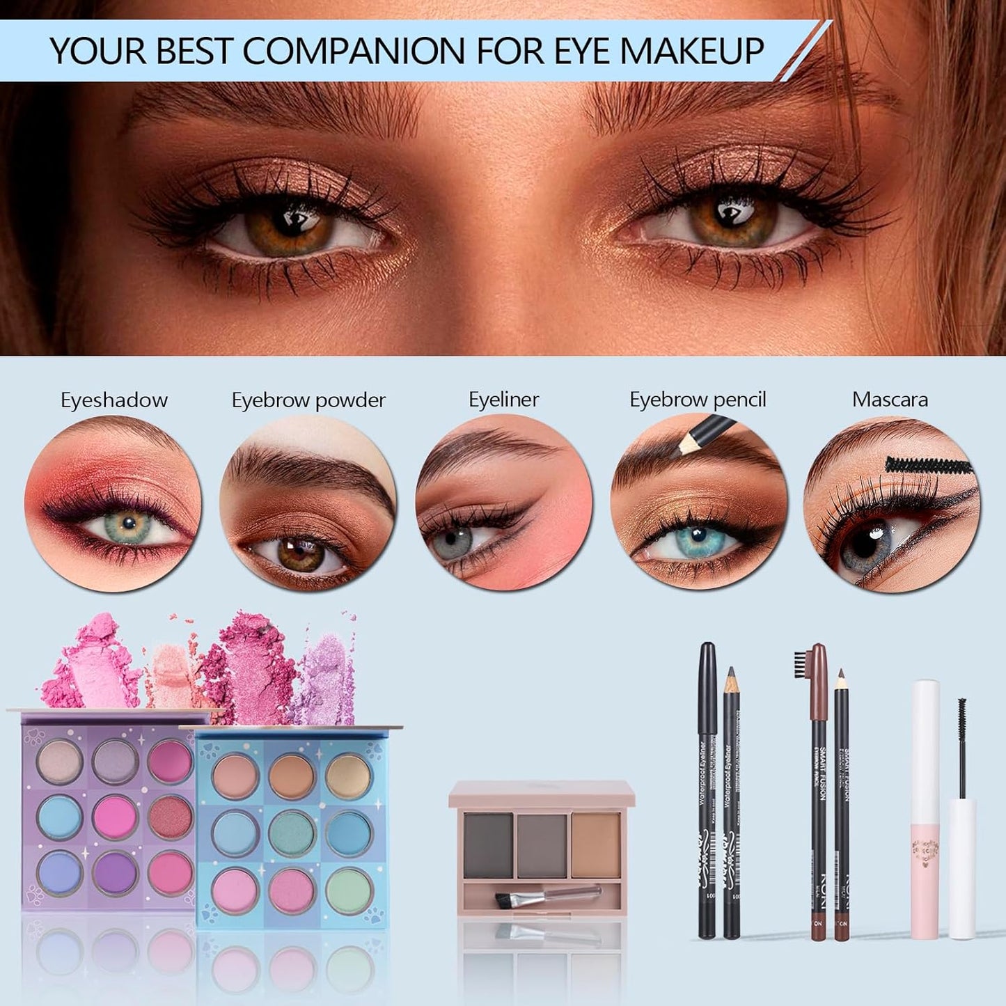 Makeup Kits For Girls Teens, Makeup Gift Set For Women with Eyeshadow Palettes, Brushes, Lip Gloss, Travel Make up Starter Kit For Beginners (C0912)