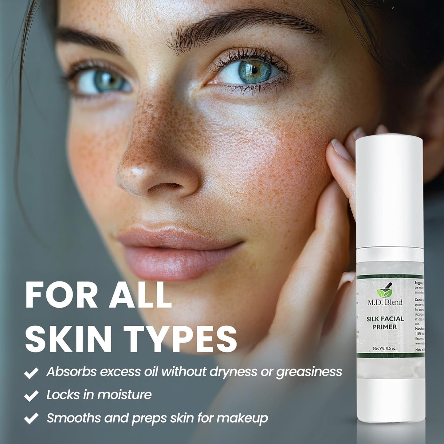 Professional Facial Primer. Hydrating, Pore Minimizing Formula for Flawless Makeup Application. Smooth Face Primer, Suitable for Mature Skin. Wrinkle Filling, Blurring Effect