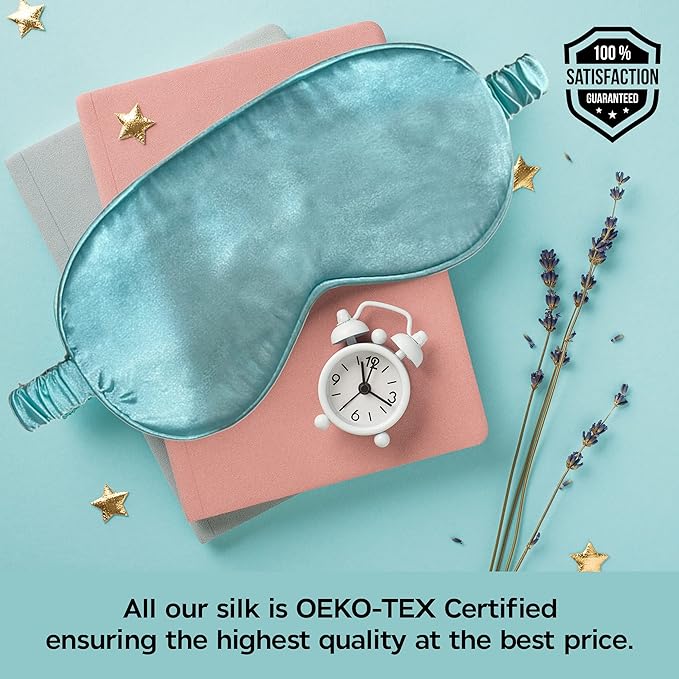 Le Luxe Silk Sleep Mask (Luxury Silk Sleep Mask, Made with 100% Real Natural Pure Silk Eye - Eye Cover - Eye Mask - Anti Aging - Skin Care - Ultra Soft - Light & Comfy (Pink)