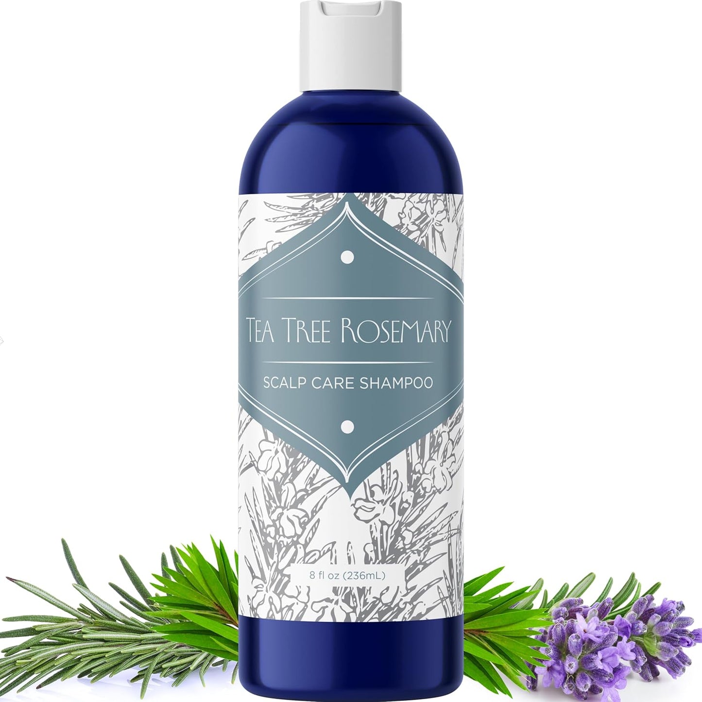 Purifying Rosemary Shampoo - Lavender Rosemary and Tea Tree - Sulfate & Paraben Free Clarifying Shampoo for Thinning Hair and Scalp Care