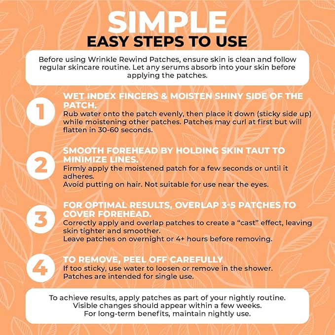 Forehead and Between the Eyes Wrinkle Patches - Hypoallergenic Facial Patches to Smooth & Soften Forehead Wrinkles & Eleven Lines - For Overnight Use, 160 Patches