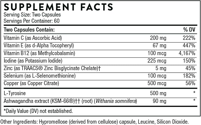THORNE Thyrocsin - Thyroid Cofactors for Thyroid Function Support - 120 Capsules