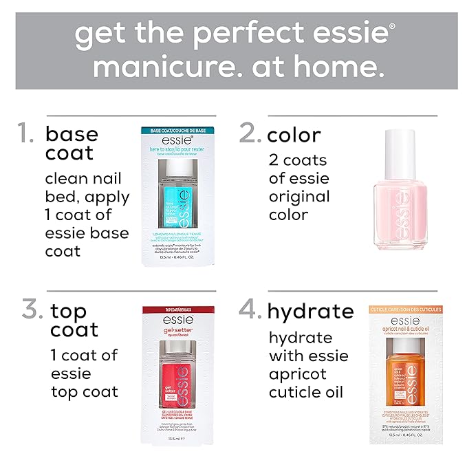 essie Nail Care, 8-Free Vegan, Good To Go Top Coat, fast dry and shine nail polish, 0.46 fl oz