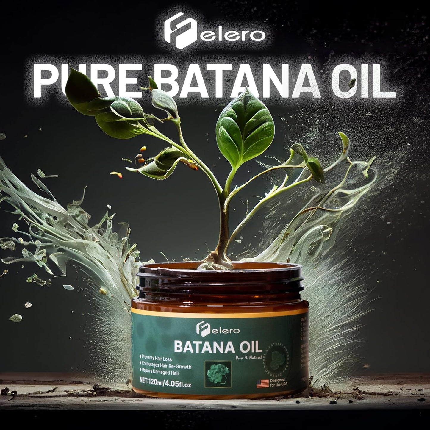 Raw Batana Oil for Hair Growth 4.05 oz - Pure Organic Treatment from Honduras by Dr. Sebi for Thicker, Stronger Hair and Hair Loss Prevention for All Hair Types and Beard Growth by Felero