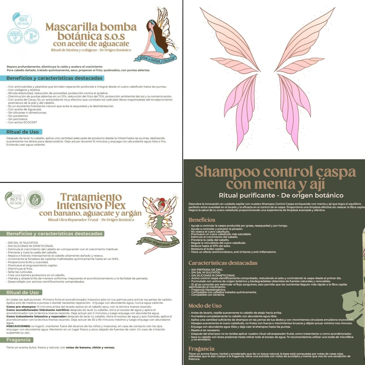 Aftercare for Ritual Botánico Keratina Orgánica | Treatment to Straighten, Repair and Relax Hair | All Natural, Organic & Vegan Ingredients | Product of Colombia (3 Piece Kit-Caspa Shampoo)