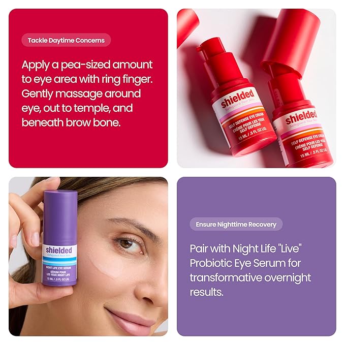 Beauty Self Defense Eye Cream Hydrating Skin-Protective Eye Cream with Silver Citrate & Peptides, 15ml