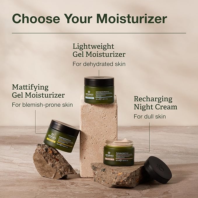 Botanics All Bright Recharging Night Cream - Vitamin C Face Moisturizer with Hibiscus AHA for Glowing Skin - Hydrating & Smoothing - Vegan & Cruelty-Free Face Cream for Women & Men (1.69 Fl Oz)