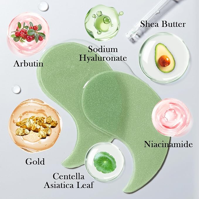 Avocado Golden Under Eye Mask Skincare 60 Pairs Set, Moisturizing Non-greasy Under Eye Patches for Women and Men, Travel Size Long Lasting Refreshing Eye Skin Care Gels Pads Gifts Set