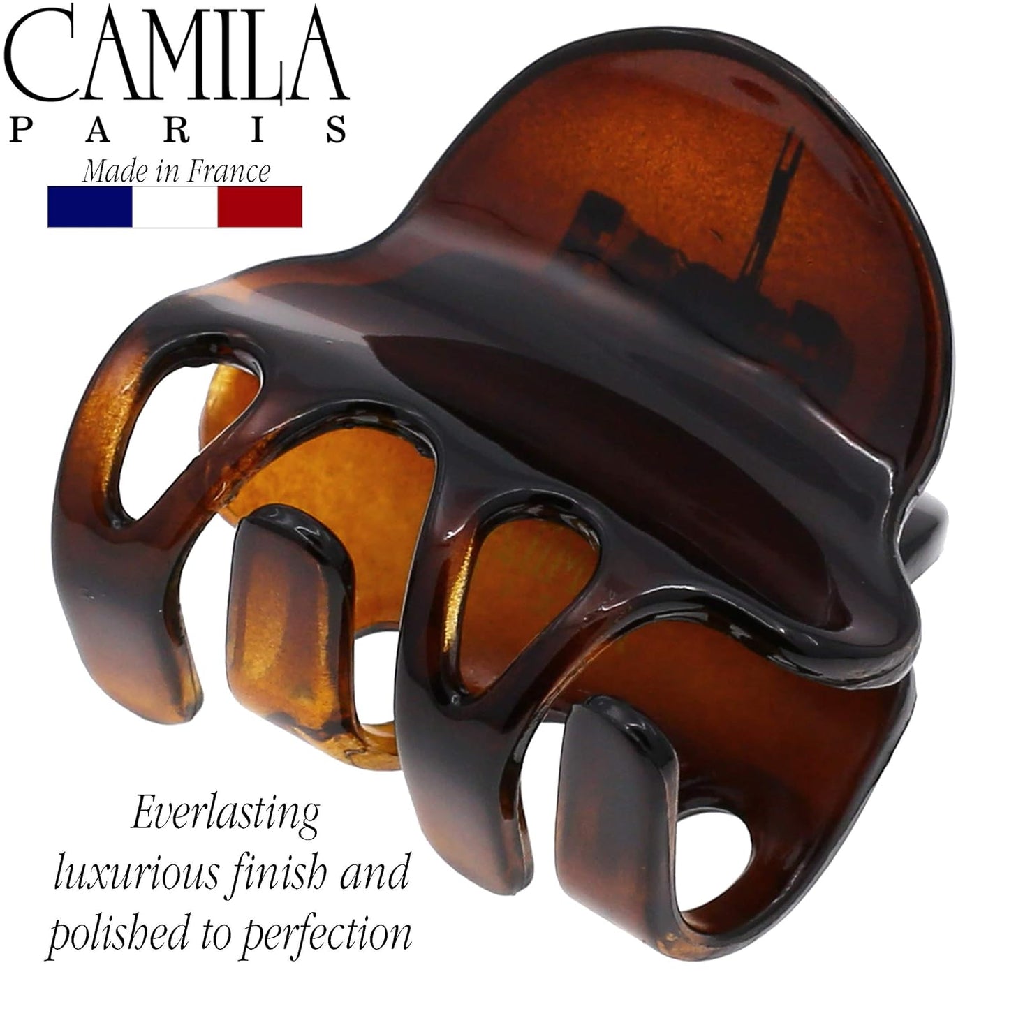 Camila Paris NV87 French Hair Clip for Women, Small Tortoise Girls Hair Claw Clips Fashion Durable Hair Accessories for Women, Luxury Ladies Strong Hold No Slip Grip Clamp, Made in France