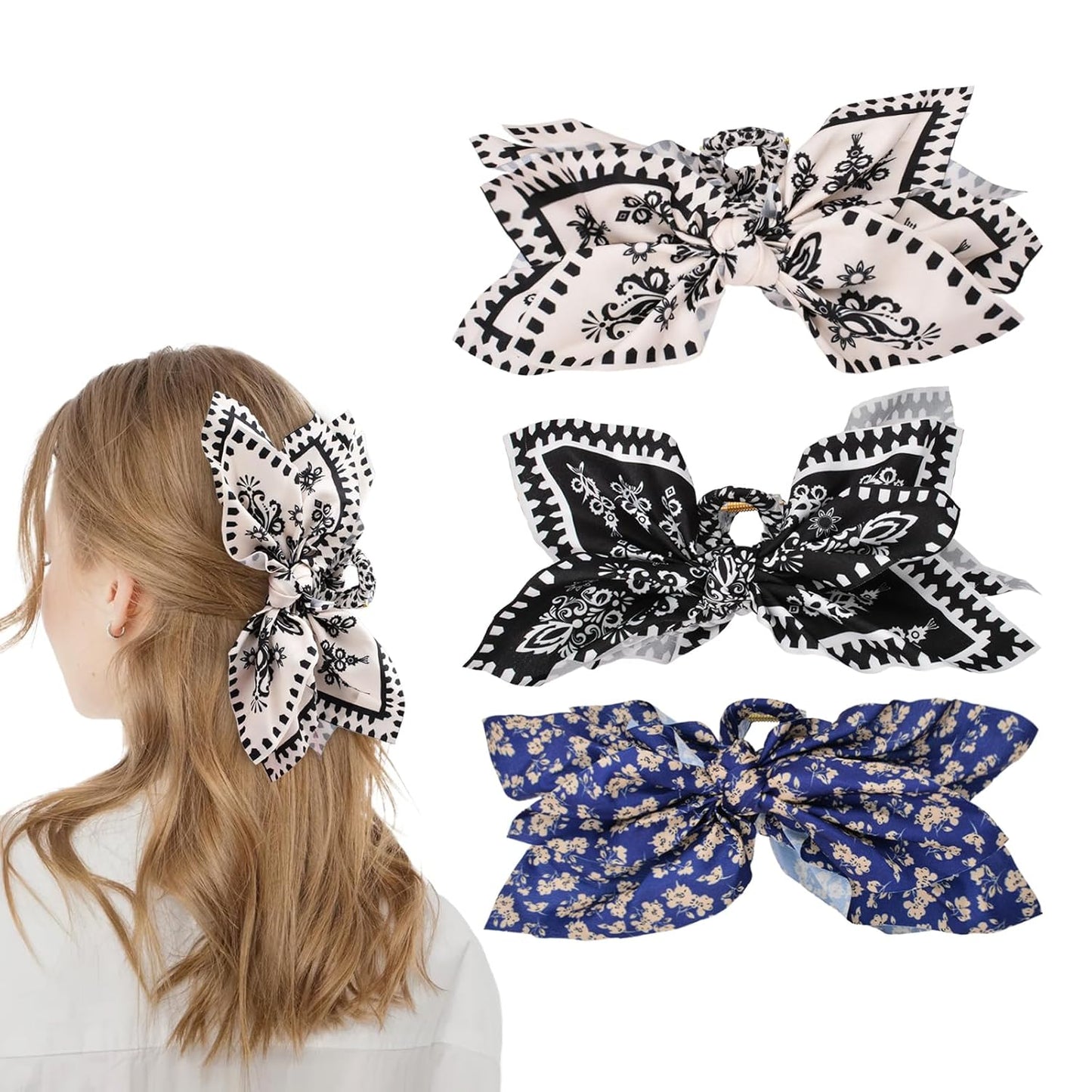 Bow Claw Clips Bow Hair Clips 3PC Big Hair Bows for Women Butterfly Styling Large Hair Clips for Thick Hair for Girls Hair Accessories for Teen