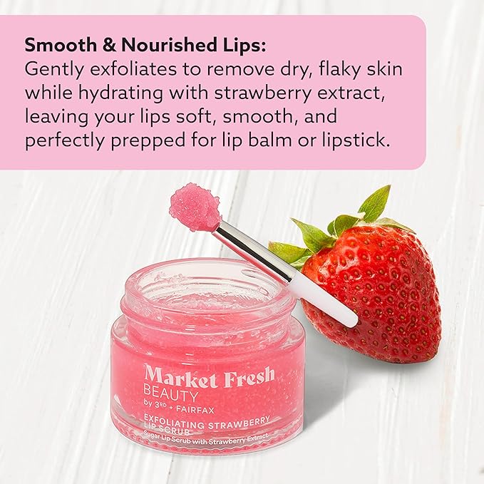 Pretty Pout Lip Kit – Exfoliating Strawberry Lip Scrub & Cherry Lip Peptide Serum | Hydrates, Smooths, and Revitalizes | Cruelty-Free & Clean Beauty