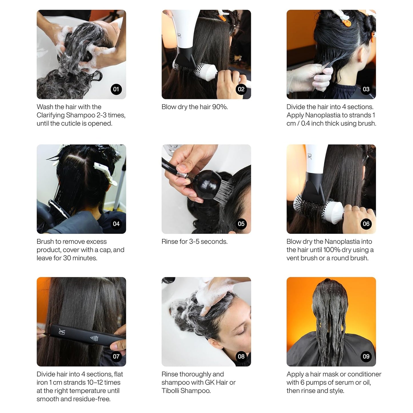 GK HAIR Vegan Nanoplastia Smoothing Hair Treatment – Brazilian keratin for frizz control – Deep conditioning hair mask for damaged, dry, curly hair – salon-grade protein repair & heat protection