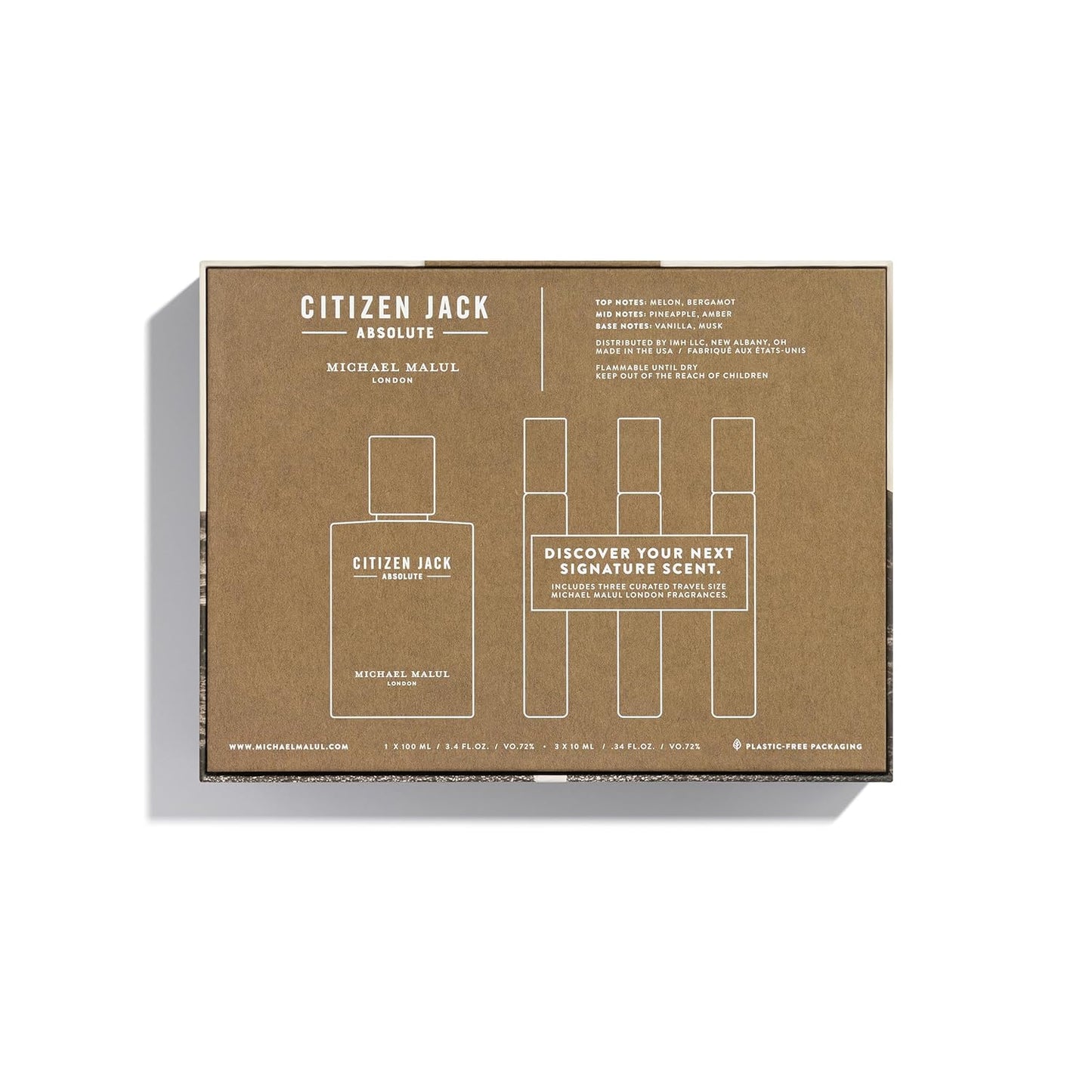 Michael Malul Eau de Parfum Gift Set - 4PC- 100ml | 10ml Citizen Jack Absolute 4PC Gift Set