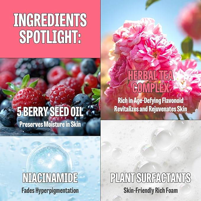 [K-Beauty] Rose Vitamin Oil to Foam - All-in-One Korean Face Wash Oil Based Foaming Facial Cleanser - Pore Minimizing & Blackhead Remover - Makeup Deep Cleansing Oil for All Skin Types (3.88 fl oz)