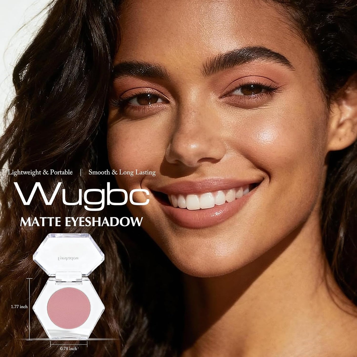 Mauve Pink Matte Eyeshadow, Velvet Eye Shadow Pressed Powder Makeup Smokey Eye Eyeshadow Palette High Pigment Long Lasting Blendable Compact Mini Monochrome Eyeshadow, #18