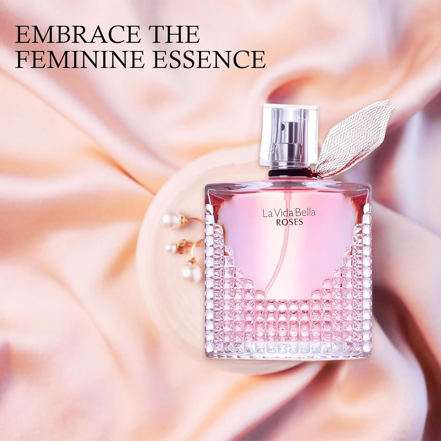 2PCS La Vida Bella Rose Perfume for Women Long Lasting Fragrance Eau de Parfum Floral & Sweet Women's Perfume Daily Used 3.4 Fluid Ounce(3 Pack)