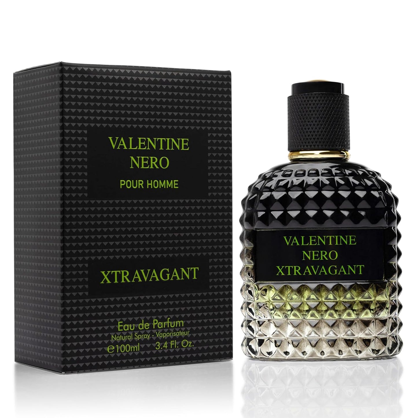 Valentine Nero Xtravagant for Men - Oriental Fougere Fragrance - Top Notes of Calabrian Bergamot & Espresso Coffee Accord - Base Scents of Refined Vetiver - Elegant 100ml Bottle, Parfume for Men