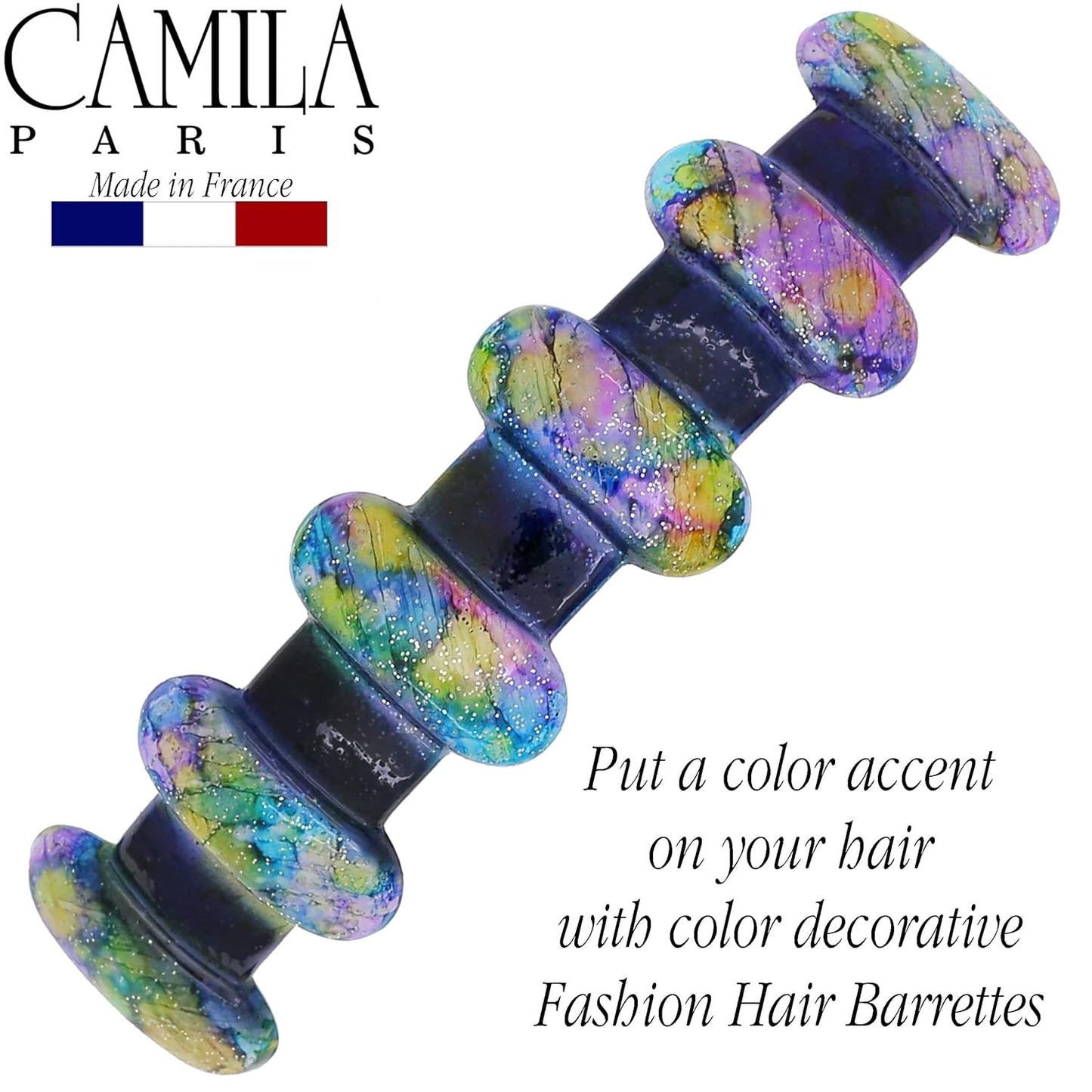 Camila Paris CP3305 French Hair Barrette Clip for Girls for Thick Curly Wavy Long Hair, Strong Hold Grip Hair Clips for Women, Automatic, No Slip Durable Styling Girls Hair Accessories, Made in France