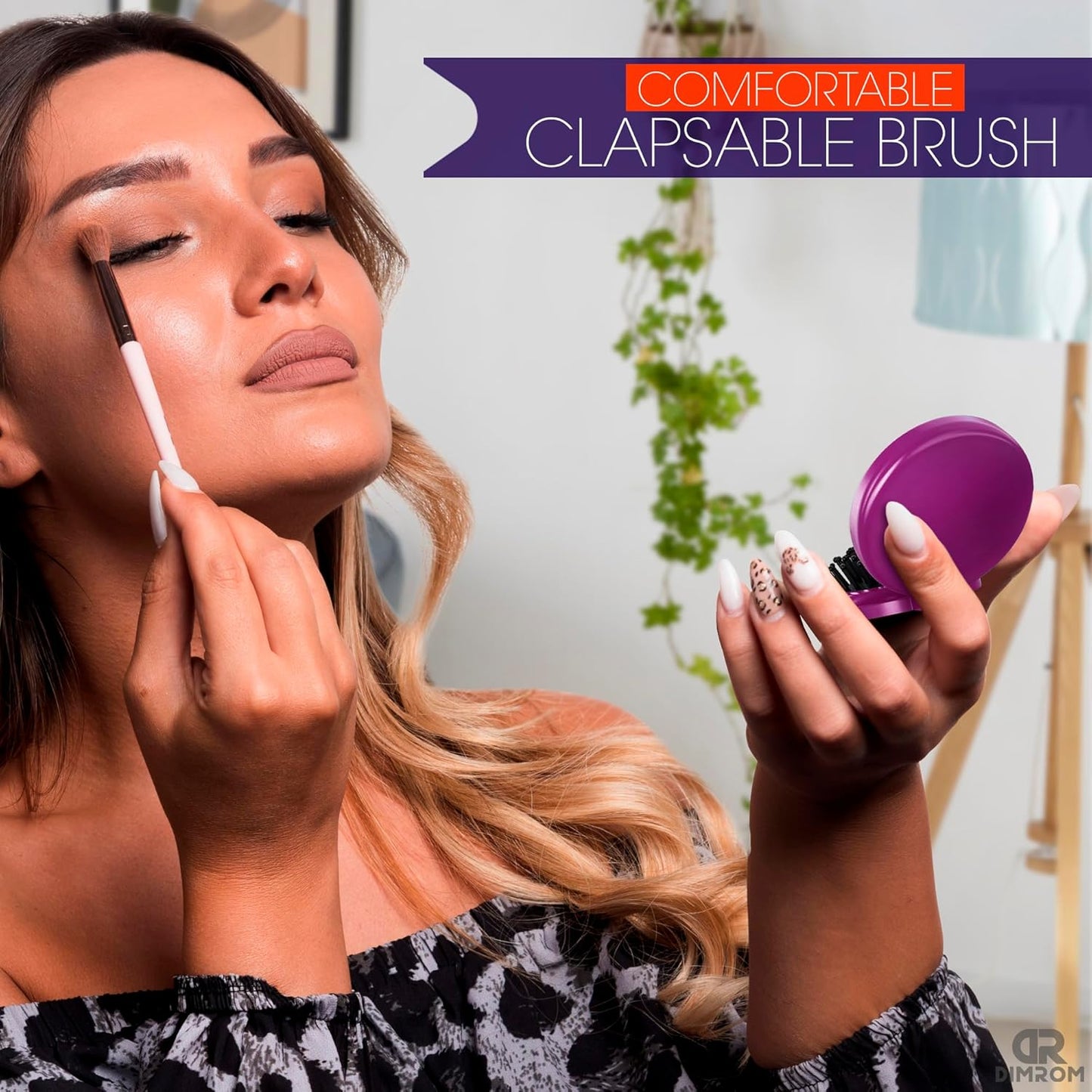 6Pcs Folding Hair Brush Set - Quality 2.5x0.8" Mini Hair Brush with Mirror for Hairstyling and Makeup on the Go - Travel-Friendly Foldable Hairbrush for Women with Soft Bristles, and Striking Colors