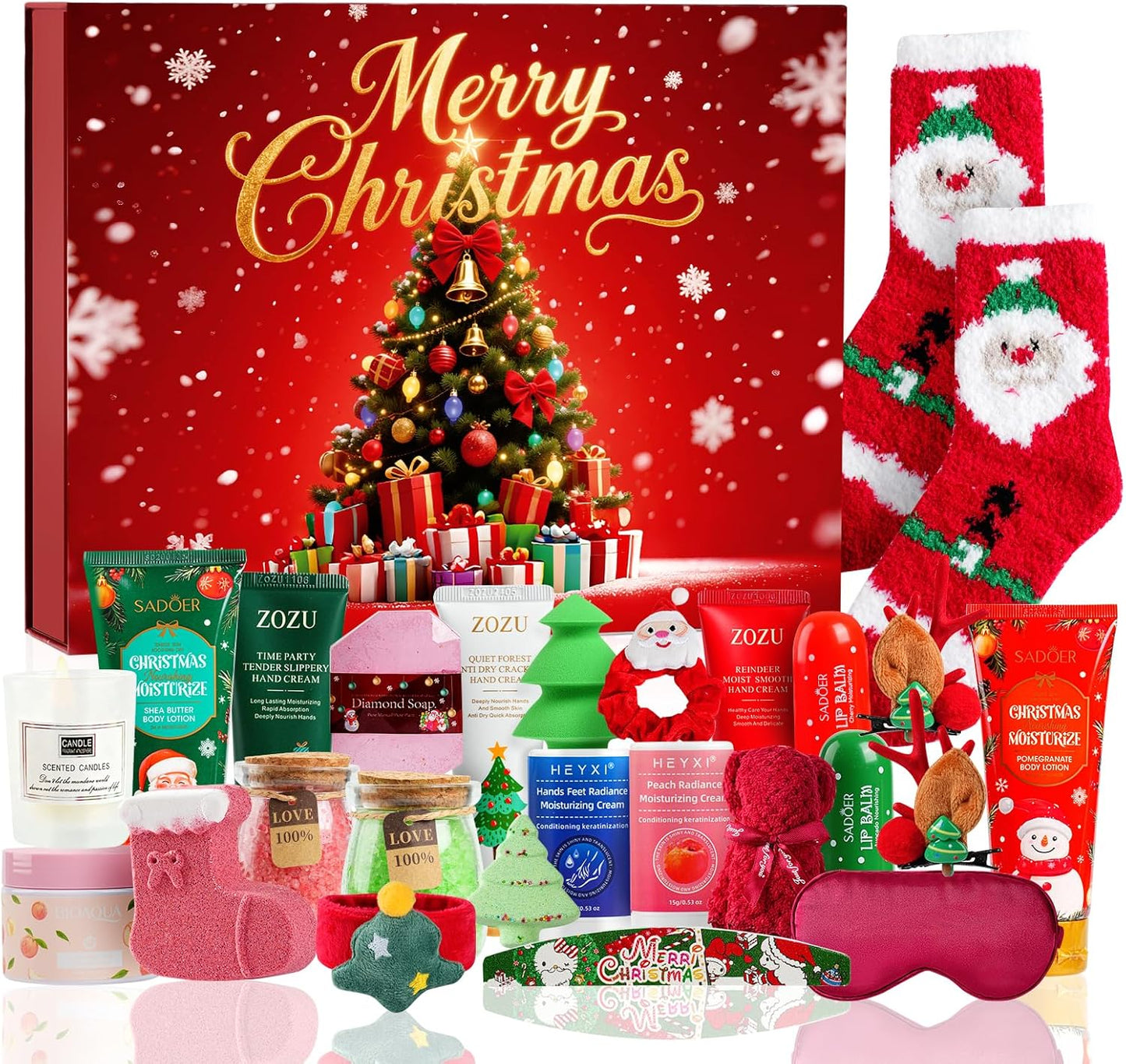 Beauty Advent Calendar 2025, Makeup Advent Calendar for Women, Teen Girls 24 Days, Bath and Body Gifts Sets, Christmas Gifts Baskets, Skincare Beauty Gift Baskets