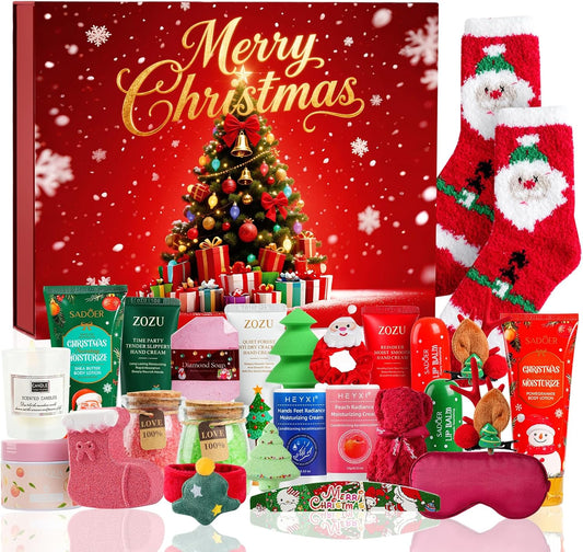 Beauty Advent Calendar 2025, Makeup Advent Calendar for Women, Teen Girls 24 Days, Bath and Body Gifts Sets, Christmas Gifts Baskets, Skincare Beauty Gift Baskets