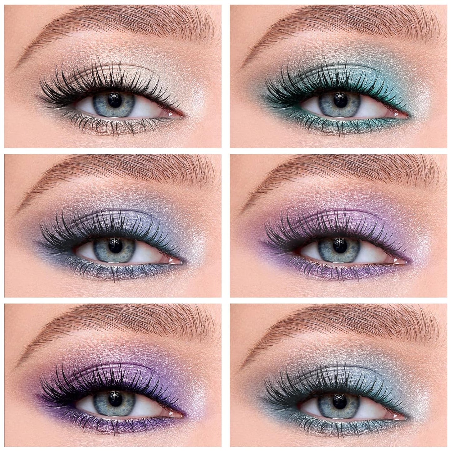 Boobeen 6PCS Cream Eyeshadow Sticks - Waterproof Eyeshadow Pencil Crayons - Eye Brightener Stick Shimmer Pens - Create Glitter Eye Makeup - Easy to Use