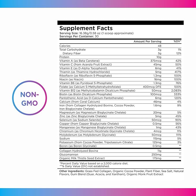 Livingood Daily Collagen Powder for Women & Men (Chocolate) - Grass-Fed Hydrolyzed Collagen Peptides, Protein & Multivitamins for Healthy Hair, Skin & Nails - Keto & Paleo, Gluten Free - 30 Servings