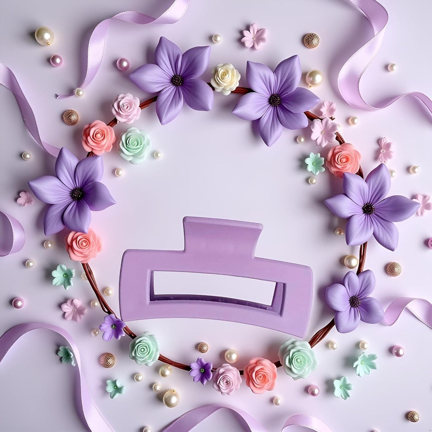 Purple Hair Claw Clips,Hair Clip Retro Hollow Women Fashion Strong Large Clips for Washing Face Ultra-light Styling Accessories Girls, Purple, One Size Hair Clips