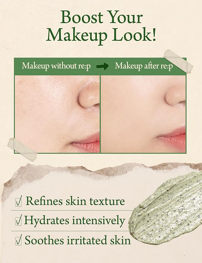 RE:P BIO FRESH MASK with REAL Nutrition HERBS 4.58 Fl Oz (130g) - 100% Vegan, Cruelty-free - Natural nourishing peel off mask with Real Peppermint + Real Rosemary – Korean Skin Care