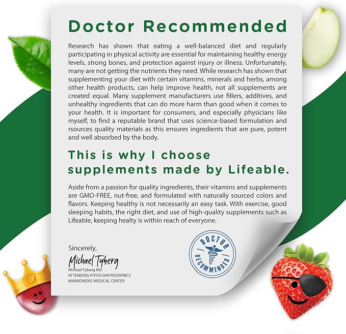 Lifeable Kids Biotin Gummies | 5,000mcg | Great Tasting Natural Flavor Biotin Supplement | Vegan Non GMO Hair Gummies | for Hair Skin and Nails | 90 Gummies