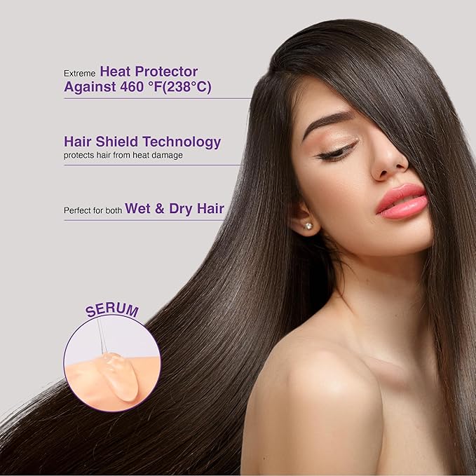 Red by Kiss Heat Protector Hair Styling Serum, Thermal Protection Ultra Shine Oil Serum, Protects Hair form Heat Damage, Anti Frizz Strengthening Hydrating (6 Fl Oz)