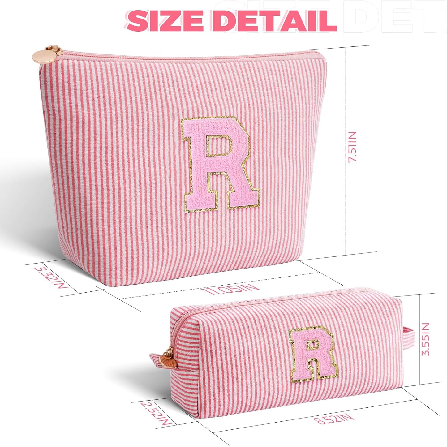 Personalized Anniversary Wife's Birthday Gifts,Mothers Day Gifts for Women,Wife Gifts from Husband,Cool Birthday Gifts for Wife,Makeup Bag Set Cosmetic Bag for Teen Girls - Peach,R