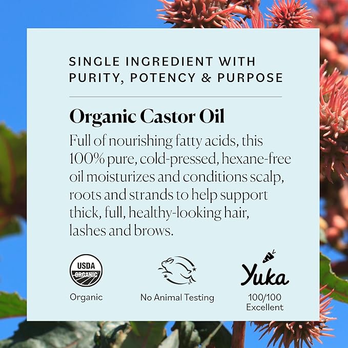 Sky Organics - Castor Oil Organic - Volumizing Hair Oil - Scalp, Lashes, Brows - Pure Castor Oil Cold Pressed - Natural Conditioner - Omega Fatty Acids, Vegan - Beauty, Hair,16oz, 2 Pack w Ebook
