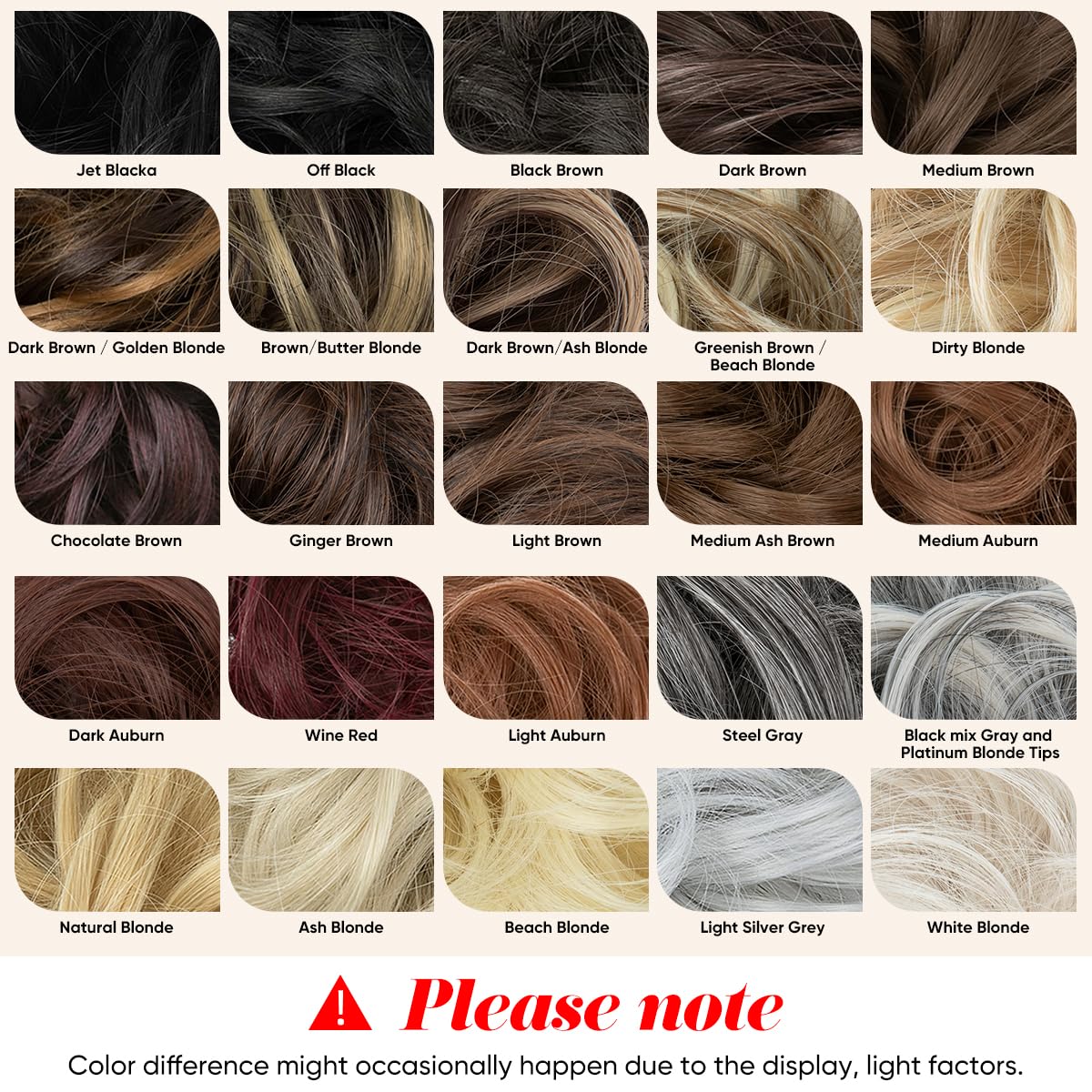 CJL HAIR Large Messy Bun Hair Piece Wavy Curly Scrunchies Synthetic Chignon Ponytail Hair Extensions Thick Updo Hairpieces for Women Beige Multi