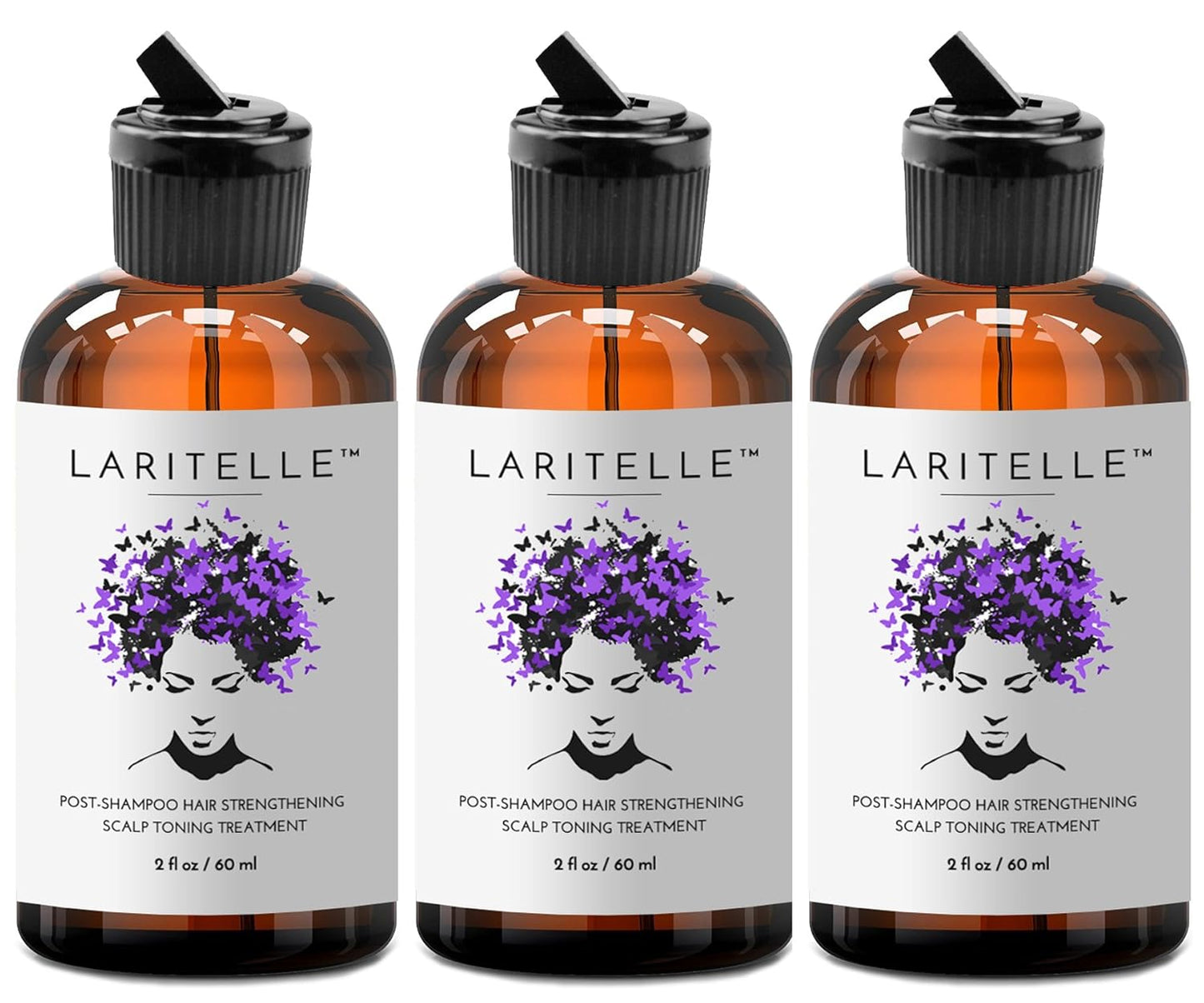 Laritelle Organic Post-Shampoo Hair Strengthening & Scalp Toning Treatment for Men & Women 3 x 2 oz | Fortifying, Strengthening & Rejuvenating | Stops Hair Shedding, Promotes New Hair Growth