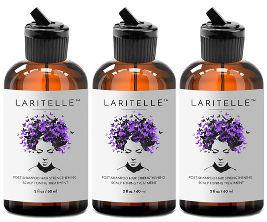 Laritelle Organic Post-Shampoo Hair Strengthening & Scalp Toning Treatment for Men & Women 3 x 2 oz | Fortifying, Strengthening & Rejuvenating | Stops Hair Shedding, Promotes New Hair Growth