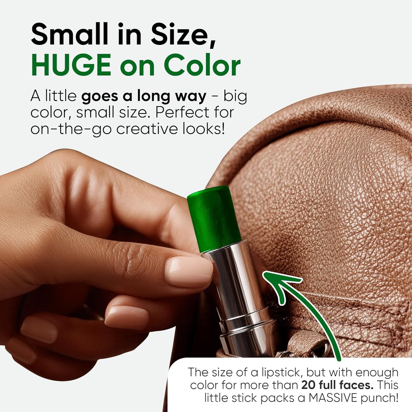 Blue Squid PRO Forest Green Face Paint Stick - Waterproof Body Paint for Adults & Kids Eye Black Baseball, Eyeblack Softball - Hypoallergenic Twist-Up Non-Toxic Makeup Stick for Cosplay, Sports, SFX