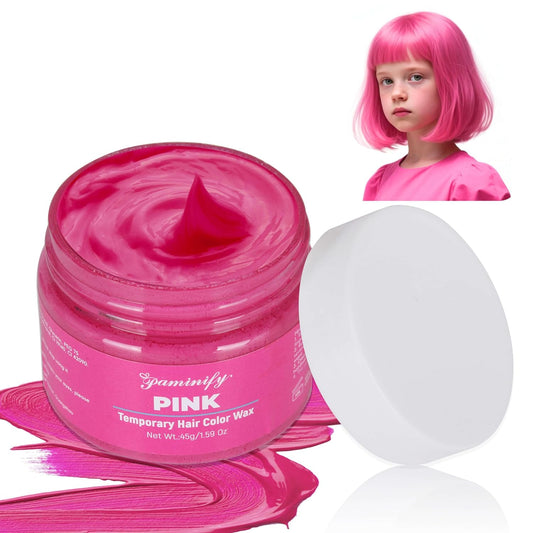 Pink Temporary Hair Color Dye for Kids Girls,Washable Temporary Hair for Halloween,Instant DIY Hair Dye Coloring Gel Cream for Cosplay Carnival Sport Events Birthday Party