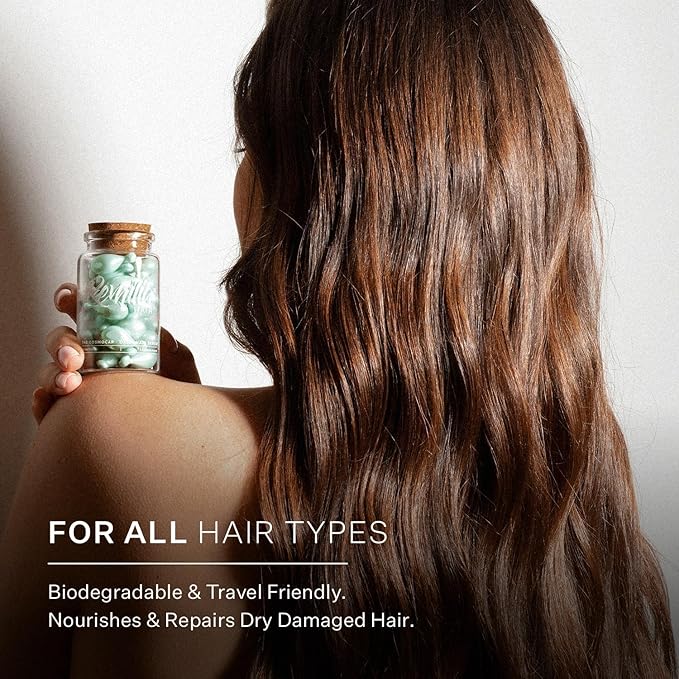 Remilia Hair Serum for Frizzy and Damaged Hair – Keratin, Silk Protein & Vitamin B5 – 30 Capsules – Anti-Frizz, Repair & Smooth Finish